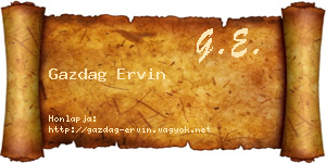 Gazdag Ervin névjegykártya